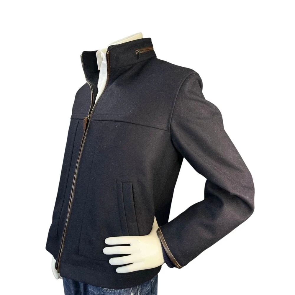 BULLOCK & JONES Men Sz 40 Bomber Jacket Thick Wool Windproof Italy (Ret.$1,100)